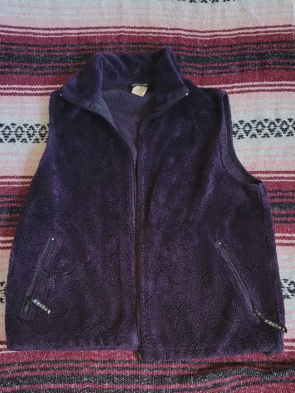Plush Zip-Up Vest in Deep Purple
